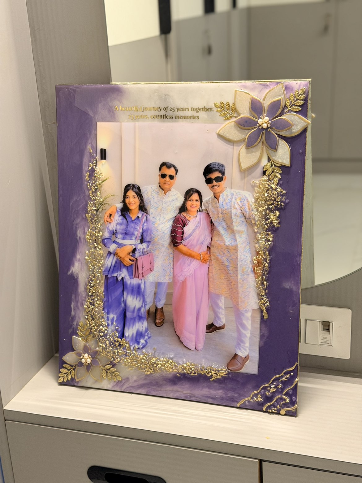 14*20 inch resin 3d flower frame